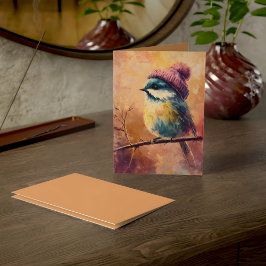 Winter Songbird in Knit Hat | Tumbleweed Greeting Karte