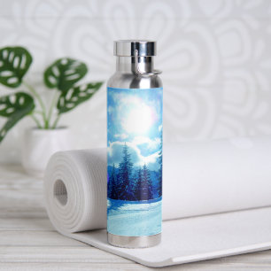 Winter-Sonnen-Schneebedeckte Alpenlandschaft Trinkflasche