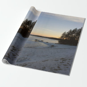 Winter-Sonnenuntergang Geschenkpapier