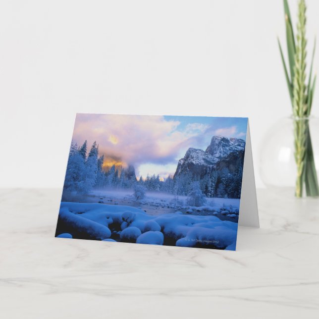 Winter-Sonnenuntergang in Yosemite Nationalpark Karte (Vorderseite)