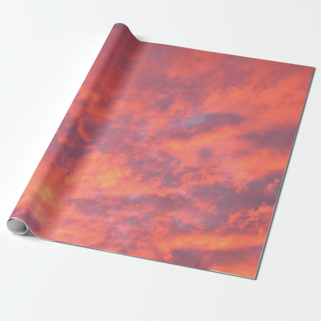 Winter-Sonnenuntergang-Packpapier Geschenkpapier (Ungerollt)