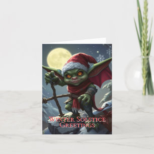 Winter-Sonnenwende-Grußkarten-Kobold Feiertagskarte