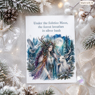 Winter-Sonnenwende-Mond-Wald-Geist-Karte Karte