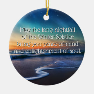 Winter-Sonnenwende-Segen Strand und Ozean Nacht Keramik Ornament