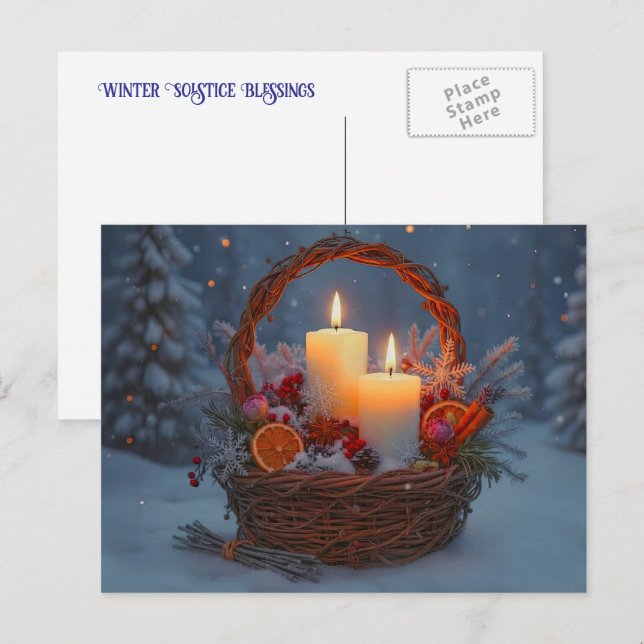 Winter-Sonnenwende-Segen Yule-Gewürze Feiertagspostkarte (Vorne/Hinten)