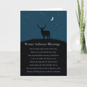 Winter-Sonnenwende-Segnungen Elk Stars Gedicht Karte