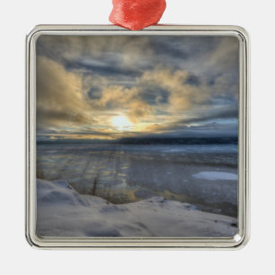 Winter-Sonnenwende Turnagain Arm Silbernes Ornament