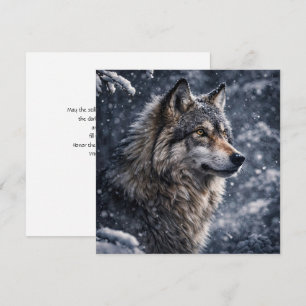 Winter-Sonnenwende-Wolf in der Schneenacht