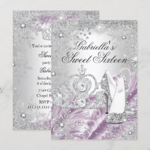 Winter Sparkle Snowflake Pink Sweet 16 Einladung