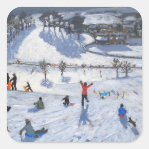 Winter-Spaß Chatsworth 2010 Quadratischer Aufkleber