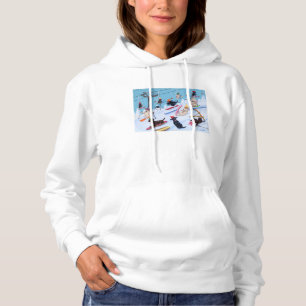 Winter-Spaß Ski fahrendes Labradors Hoodie