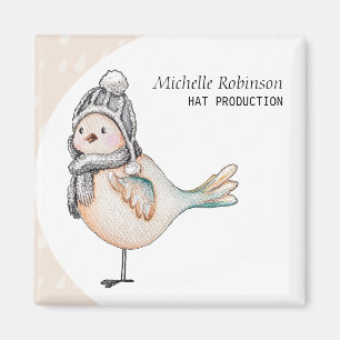 Winter-Spatzenhut-Produktion Monogramm Magnet