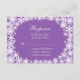 Winter-Spitze auf lila UAWG RSVP Karte