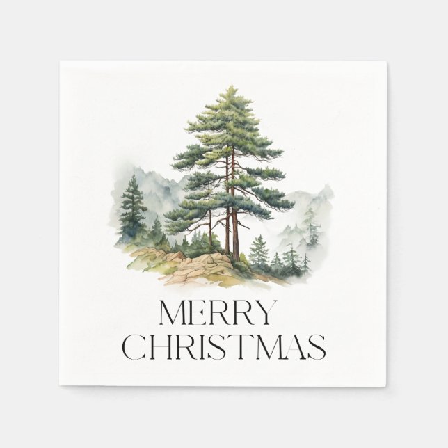 Winter Splendor Frohe Weihnachtsfeier Serviette (Vorderseite)