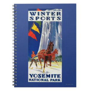 Winter-Sport bei Yosemite PosterYosemite, CA Notizblock