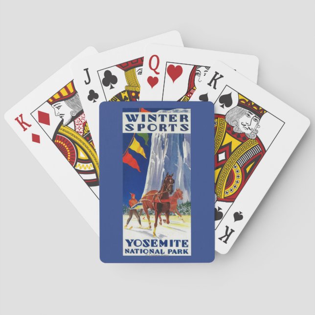 Winter-Sport bei Yosemite PosterYosemite, CA Spielkarten (Rückseite)