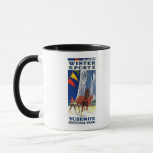 Winter-Sport bei Yosemite PosterYosemite, CA Tasse