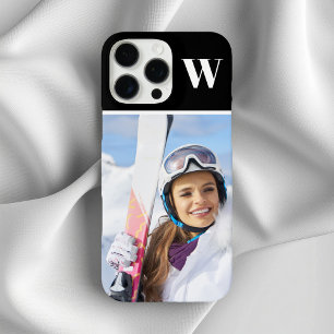 Winter Sport Foto Monogrammiert Schwarz iPhone 16 Pro Max Hülle