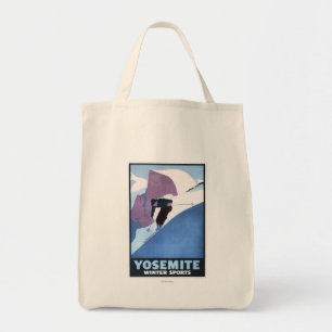 Winter-Sport-Ski fahrendes förderndes Plakat Tragetasche