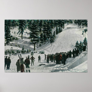 Winter-Sport-Szene an Charleston-Berg Poster