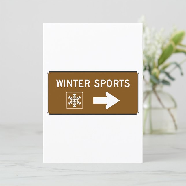 Winter Sports Road Sign Invitation (Créateur téléchargé)