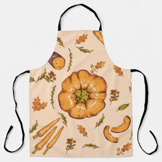 Winter Squash, Assorted Vegetables,pumpkin pattern Schürze