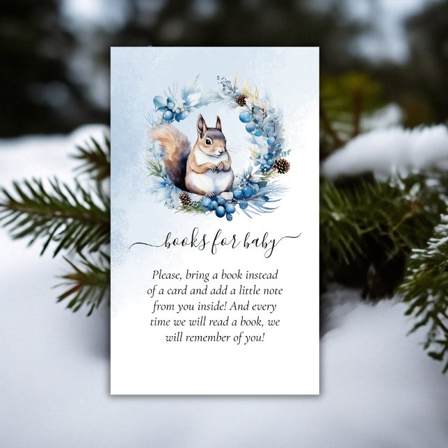 Winter Squirrel Baby Duschbücher für Baby Begleitkarte (Winter Squirrel Baby Shower Books for Baby Enclosure Card)