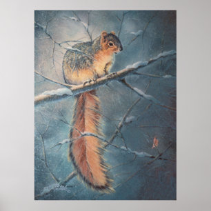 WINTER SQUIRREL by SHARON SHARPE Poster