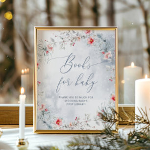 Winter staubige blaue Weihnachtskreidebücher für B Poster