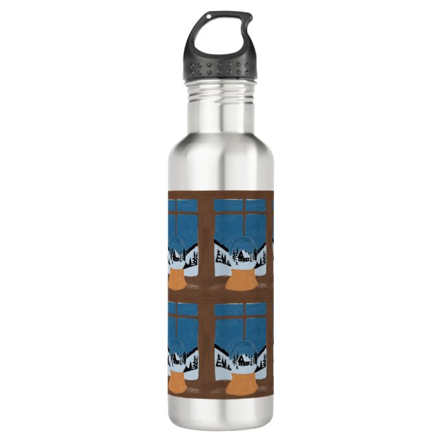 Winter Steel Water Bottle - Snow Globe  Edelstahlflasche (Vorderseite)