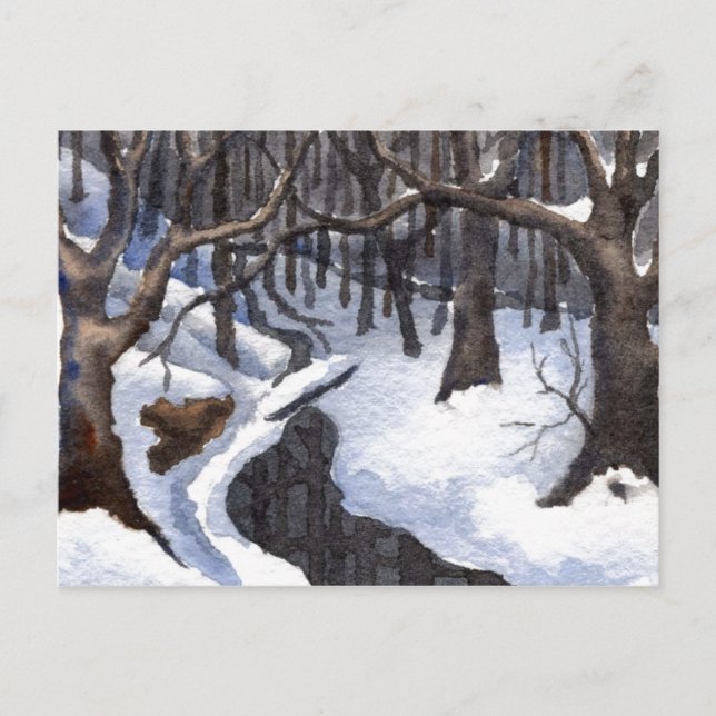 "Winter Streams #1" Landstraßen Postkarte (Vorderseite)