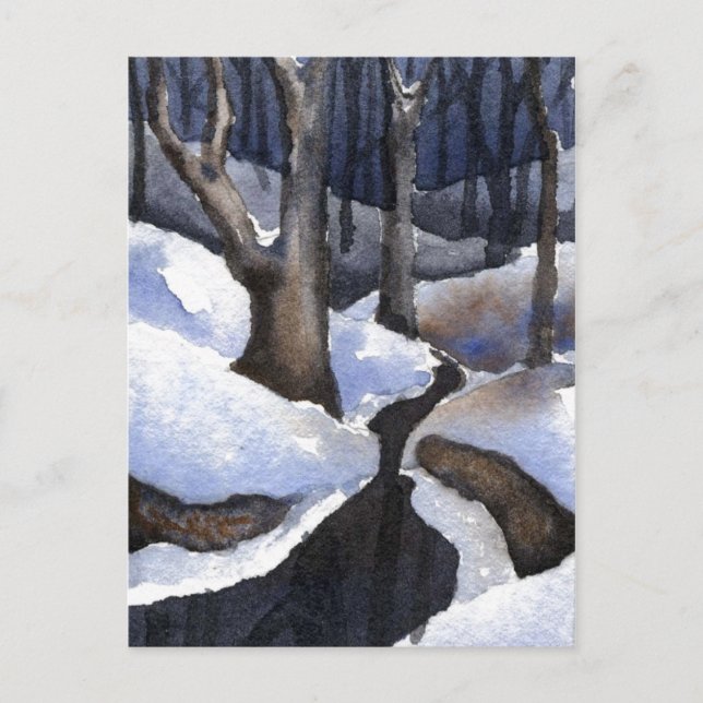 "Winter Streams #2" Landstraßen Postkarte (Vorderseite)