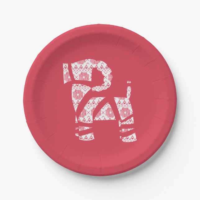 Winter Strick Weihnachts Weihnachten Bock Paper Te Pappteller (Vorderseite)