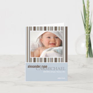 Winter Stripes Blau • Baby-Mitteilung Ankündigung