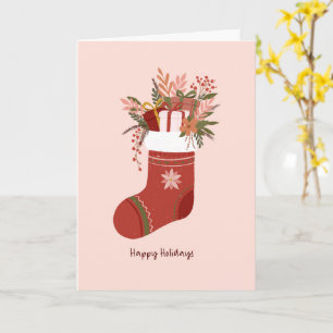 Winter Strumpf mit Geschenkboxen, Blume Weihnachte Karte