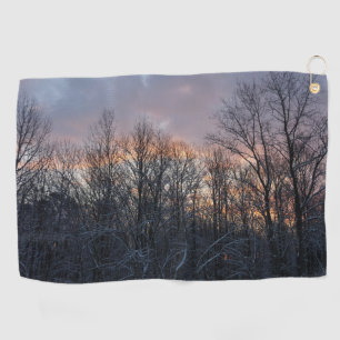 Winter Sunrise I Pastel Natur Landschaft Golfhandtuch