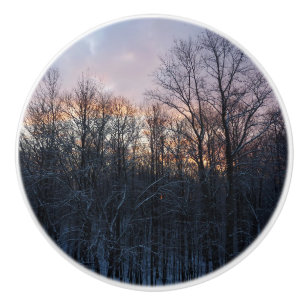 Winter Sunrise I Pastel Natur Landschaft Keramikknauf