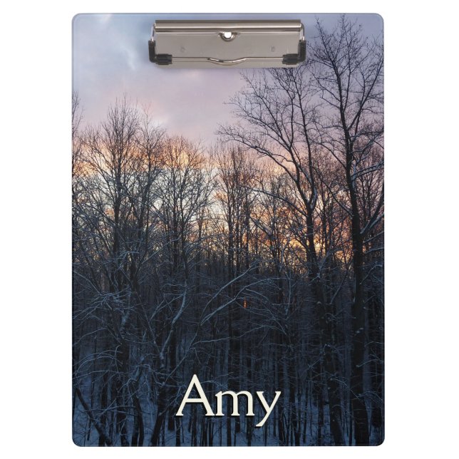 Winter Sunrise I Pastel Natur Landschaft Klemmbrett (Vorderseite)