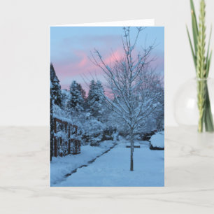 Winter Sunset Blank Dankeskarte