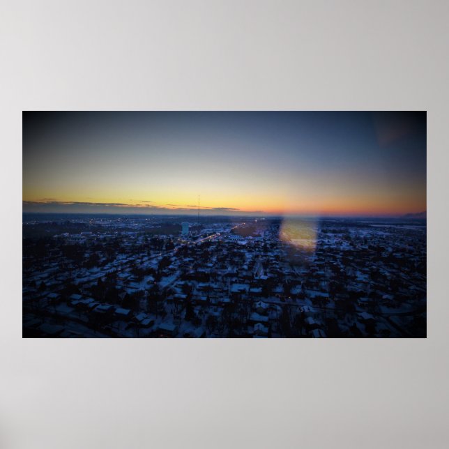 Winter Sunset Cedar Rapids Poster (Vorne)