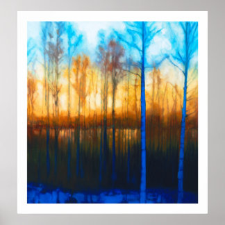Winter Sunset on Lake Siljan Poster