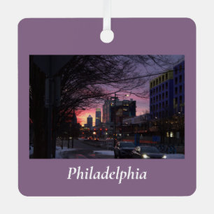 Winter Sunset Philadelphia Ornament Aus Metall