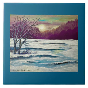 Winter Sunset Tile Fliese