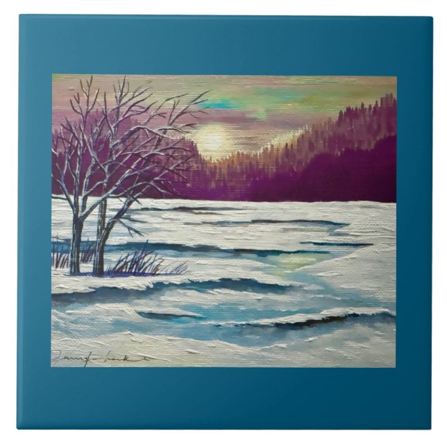 Winter Sunset Tile Fliese (Vorderseite)