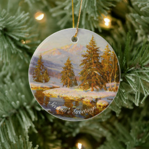 Winter Sunset, Weihnachtsbaum Keramik Ornament