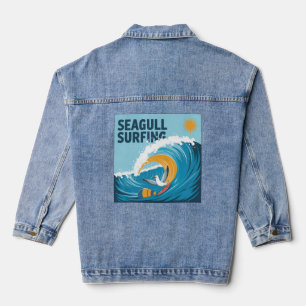 Winter Surfer Seagull, Seagull Surfen Jeansjacke