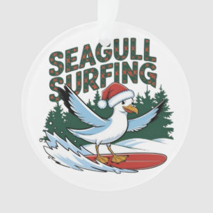 Winter Surfer Seagull, Weihnachtsseagull Ornament