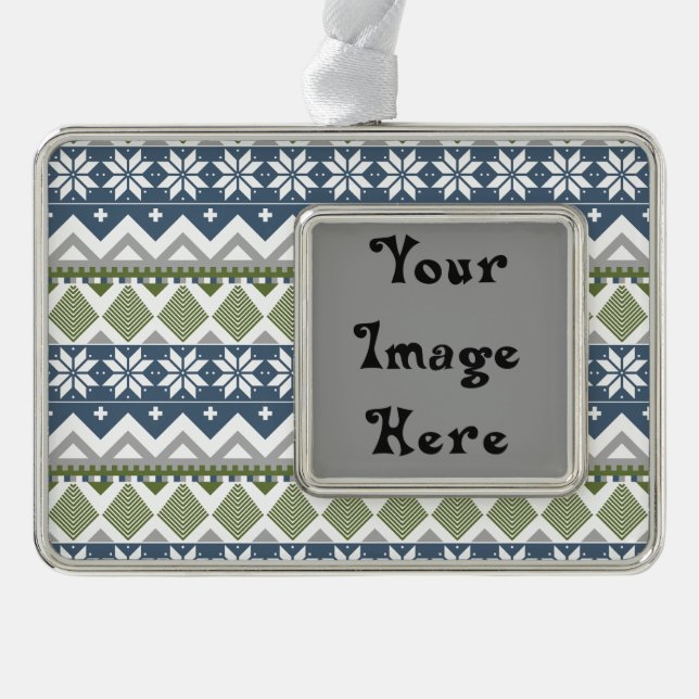 Winter Sweater Frame Ornament Rahmen-Ornament Silber (Vorderseite)