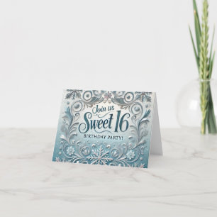 Winter Sweet 16 Anniversaire Fête Invitation
