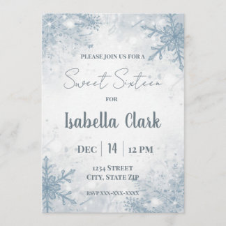 Winter Sweet Sixteen Einladung – Sanfte Schneefloc